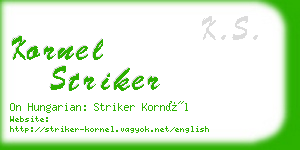 kornel striker business card